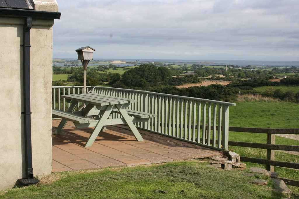 Sea and countryside view from Blackthorn Cottage