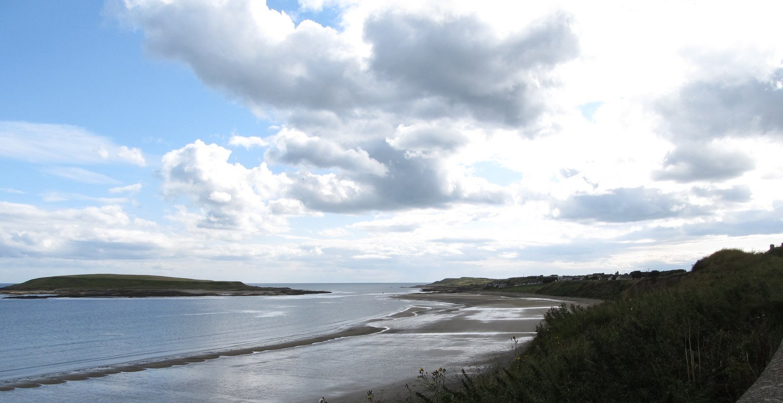 Ballyhornan Beach and Guns Island on the County Down coast