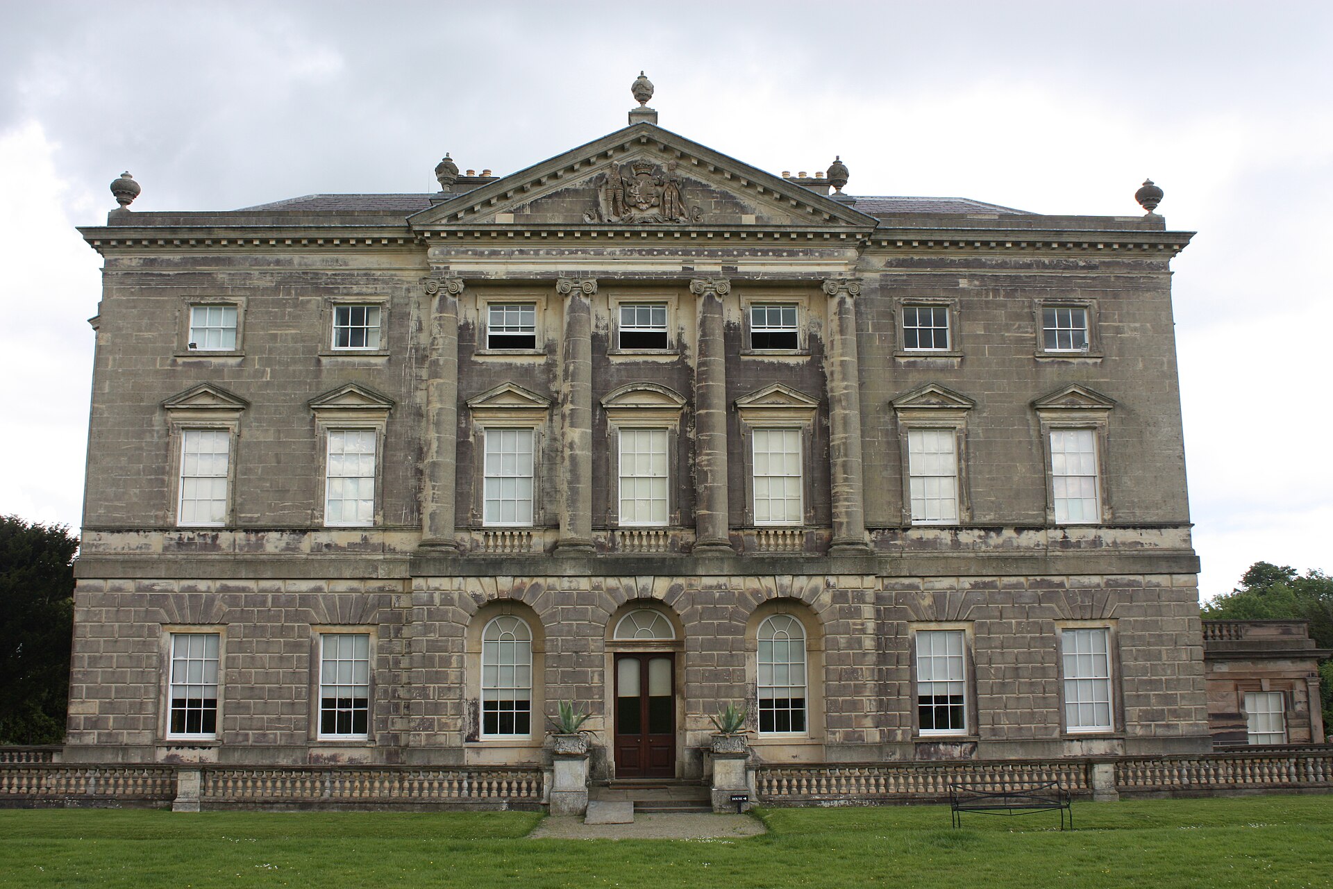 Classical façade of Castle Ward in County Down